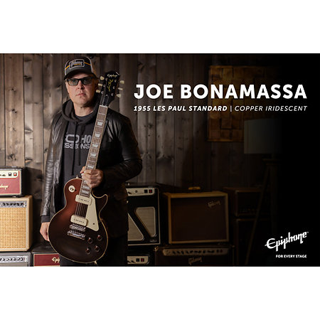 Pack Joe Bonamassa 1955 Les Paul Standard Copper Iridescent + Etui + DSL5C Combo + Câble Jack Mâle Mono Epiphone