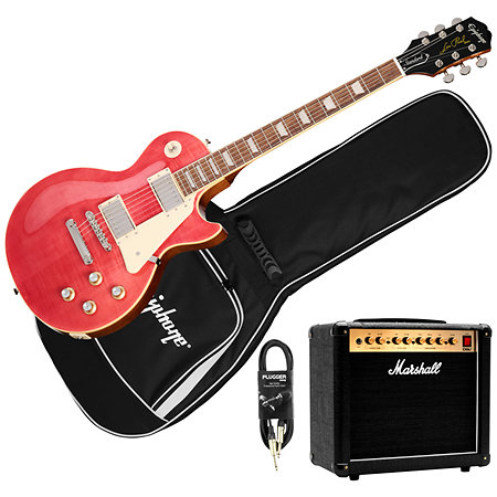 Pack Les Paul Standard 60s Figured Fuchsia + Housse + DSL5C Combo + Câble Jack Mâle Mono Epiphone