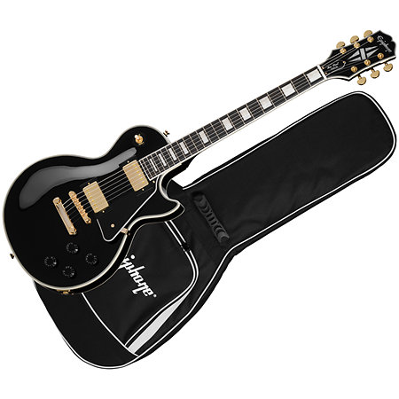 Pack Les Paul Custom Ebony + Housse + DSL5C Combo + Câble Jack Mâle Mono Epiphone