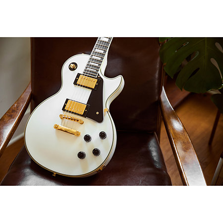 Pack Les Paul Custom Alpine White Inspired By Gibson Custom + DSL5C Combo + Câble Jack Mâle Mono Epiphone