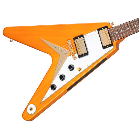 Pack 1958 Korina Flying V White Pickguard Aged Natural + DSL5C Combo + Câble Jack Mâle Mono Epiphone