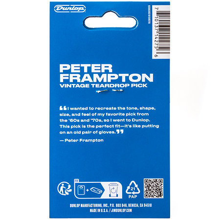 PF599P Peter Frampton Vintage Jazz Teardrop Sachet de 6 Dunlop