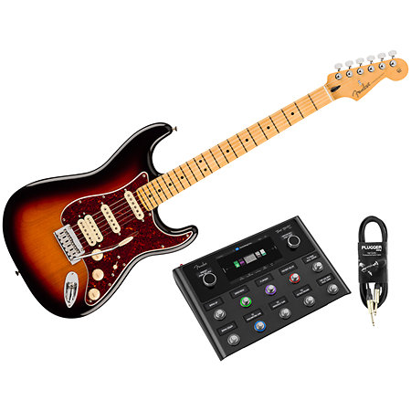 Pack Player II Modified Stratocaster HSS Maple 3-Color Sunburst + Tone Master Pro + Câble Jack Mâle Fender