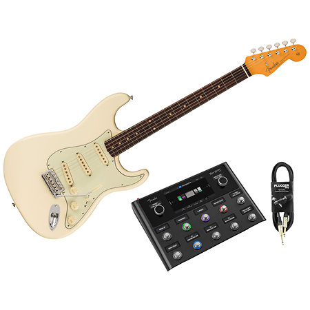 Pack American Vintage II 1961 Stratocaster Olympic White + Tone Master Pro + Câble Jack Mâle Fender