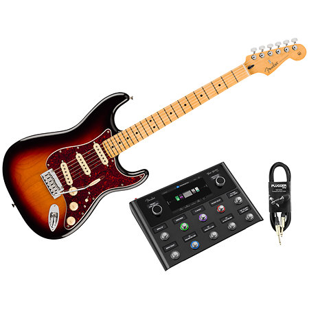 Pack Player II Modified Stratocaster Maple 3-Color Sunburst + Tone Master Pro + Câble Jack Mâle Fender