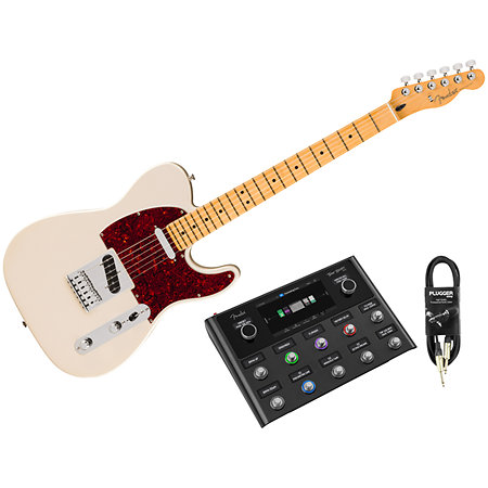 Pack Player II Modified Telecaster Maple Olympic Pearl + Tone Master Pro + Câble Jack Mâle Fender