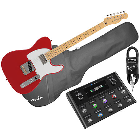 Fender Pack Japan Hybrid II Telecaster SH MN Modena Red Collection 2024 + Housse + Tone Master Pro + Câble Jack Mâle
