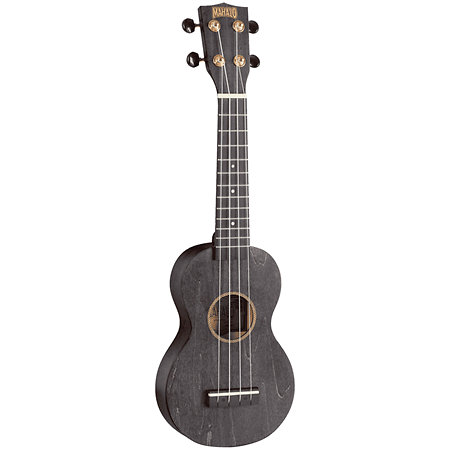 MS1TBK Slimline Soprano Noir Satin + Housse Mahalo