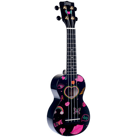 MA1HEBK Art Series Soprano Cœurs et Fleurs + Housse Mahalo