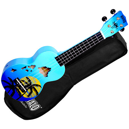 Mahalo MD1HABUB Design Series Soprano Hawaii Blue Burst + Housse