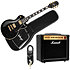 Pack Les Paul Custom Ebony + Housse + DSL5C Combo + Câble Jack Mâle Mono Epiphone
