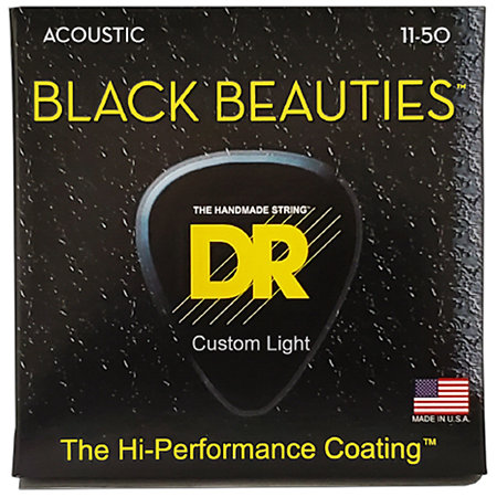 DR Strings Black Beauties Custom Light 11-50