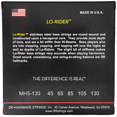 Lo-Rider Stainless Steel Medium à Heavy 45-130 DR Strings