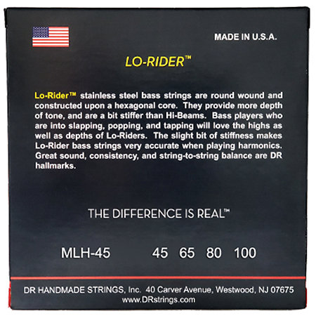 Lo-Rider Stainless Steel Light à Medium 45-100 DR Strings