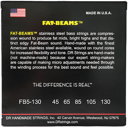 Fat-Beam Stainless Steel Medium à Heavy 45-130 DR Strings