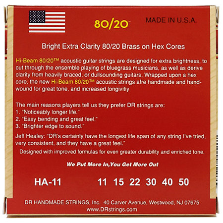 HA-11 Hi-Beam 80/20 Custom Light 11-50 DR Strings