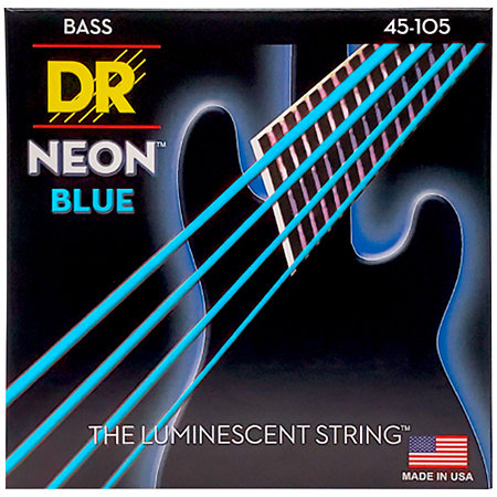 DR Strings Hi-Def Neon Blue Medium 45-105