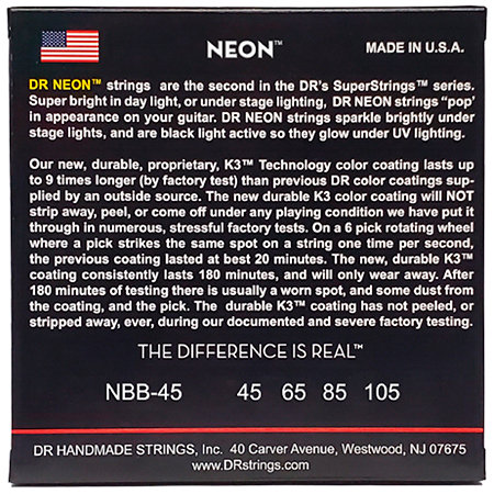DR Strings Hi-Def Neon Blue Medium 45-105