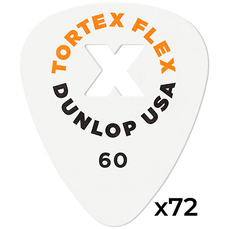 428XR060 Tortex Flex X Player 0.60 mm Sachet de 72 Dunlop