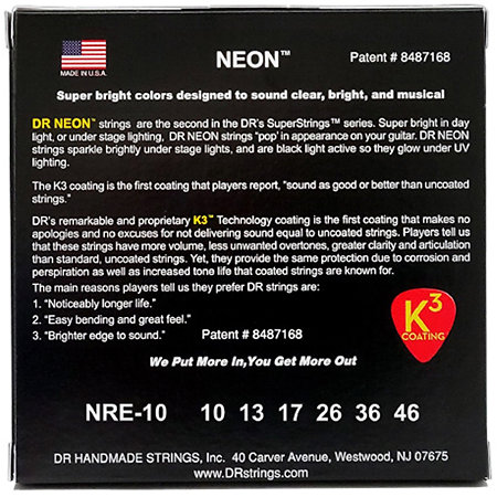 DR Strings Hi-Def Neon Red Medium 10-46