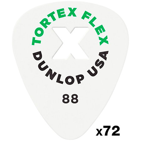 428XR088 Tortex Flex X Player 0.88 mm Sachet de 72 Dunlop