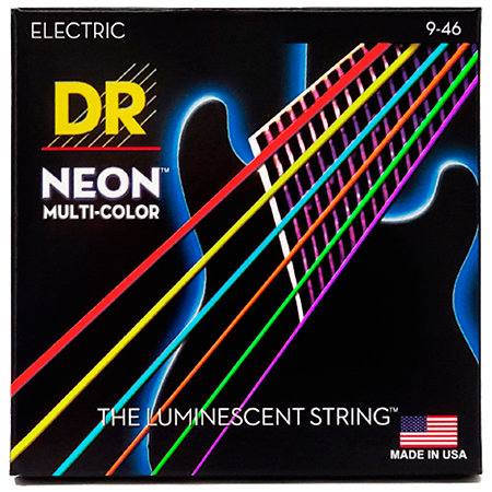 DR Strings Hi-Def Neon Multi-color Light à Medium 9-46