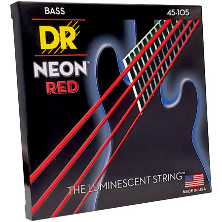 DR Strings Hi-Def Neon Red Medium 45-105