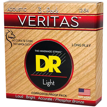 DR Strings Veritas Acoustic Light 12-54 (3 jeux)