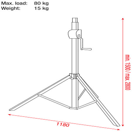 Basic 2800 Wind up stand Showgear