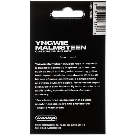 YJMP01WH Yngwie Malmsteen Delrin 1.5 mm Sachet de 6 Dunlop