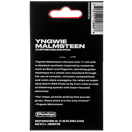 YJMP03YL Yngwie Malmsteen Delrin 1.14 mm Sachet de 6 Dunlop