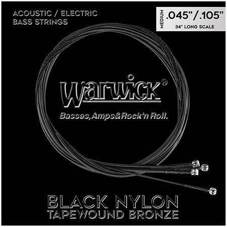 Warwick Black Nylon Tapewound Medium Light