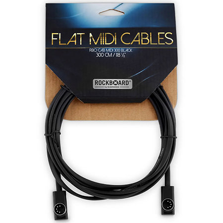 Flat MIDI Cable 300 cm Black Rockboard