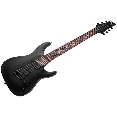 Schecter Damien 7 multi-scale Satin Black