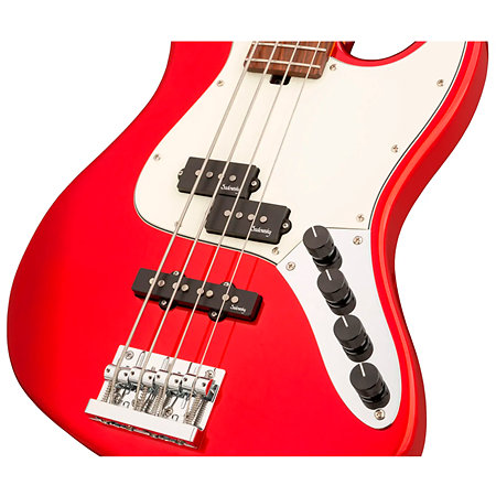 MetroExpress Hybrid PJ Bass 4 Cordes Rosewood Solid Candy Apple Red Metallic Sadowsky