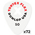 428XR050 Tortex Flex X Player 0.50 mm Sachet de 72 Dunlop