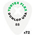 428XR088 Tortex Flex X Player 0.88 mm Sachet de 72 Dunlop