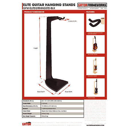 Stand suspendu Guitare Black Gator Frameworks