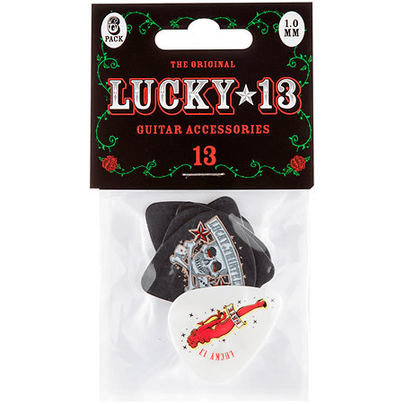 L13BP10 Lucky 13 Assortiss 1,00 mm Sachet de 6 Dunlop