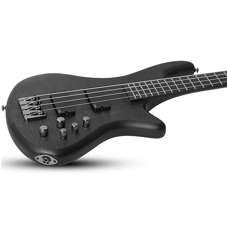 Stiletto Studio 4 See Thru Black Satin Schecter