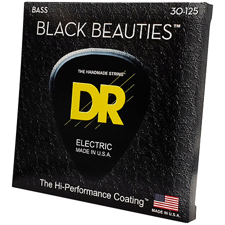 DR Strings BKB6 30 Black Beauties Basse 6 Cordes Medium 30-125 Black