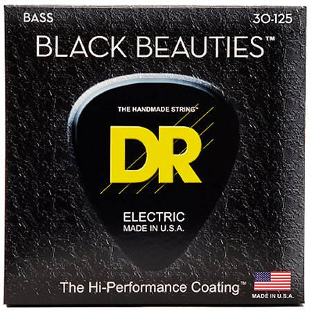 DR Strings BKB6 30 Black Beauties Basse 6 Cordes Medium 30-125 Black