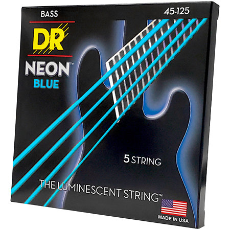 DR Strings NBB5-45 Hi Def Neon Blue Medium 45-125