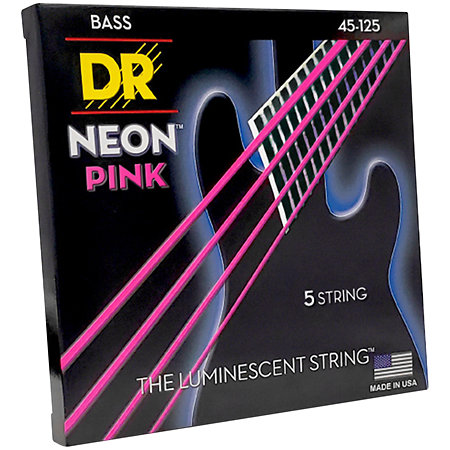 DR Strings NPB5-45 Hi Def Neon Pink Medium 45-125