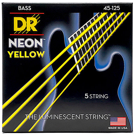 DR Strings NYB5-45 Hi Def Neon Yellow Medium 45-125