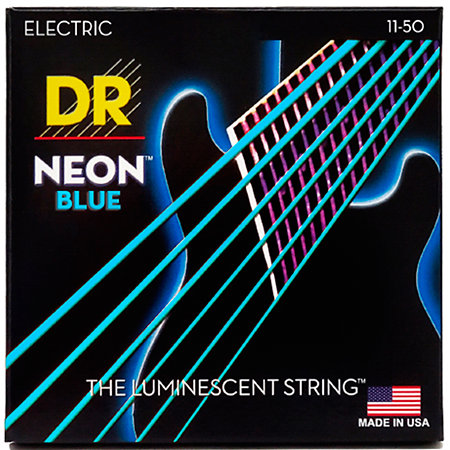 DR Strings NBE-11 Hi Def Neon Blue Heavy 11-50