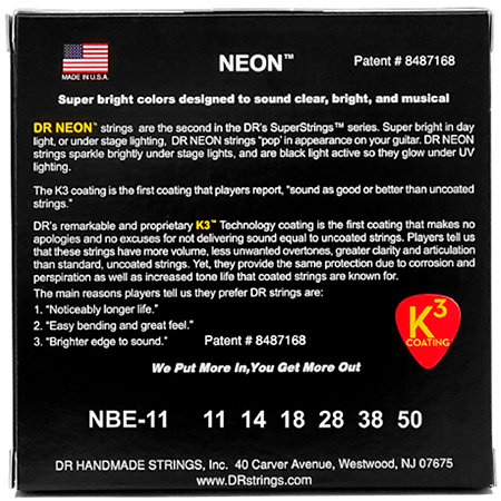 NBE-11 Hi Def Neon Blue Heavy 11-50 DR Strings