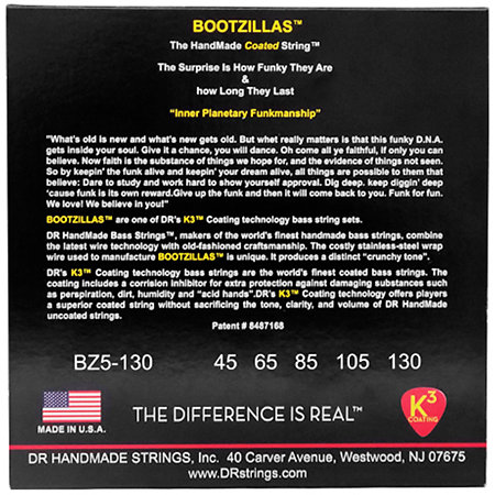 BZ5 130 BOOTZILLAS 5 Cordes Medium 45-130 DR Strings