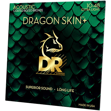 DA8 10 DRAGON SKIN+ 80/20 Bronze Extra Light 10-48 DR Strings