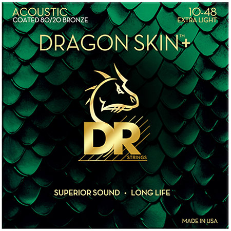 DA8 10 DRAGON SKIN+ 80/20 Bronze Extra Light 10-48 DR Strings
